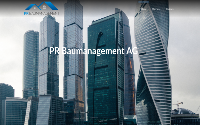 PR-Baumanagement AG Website screenshot 1